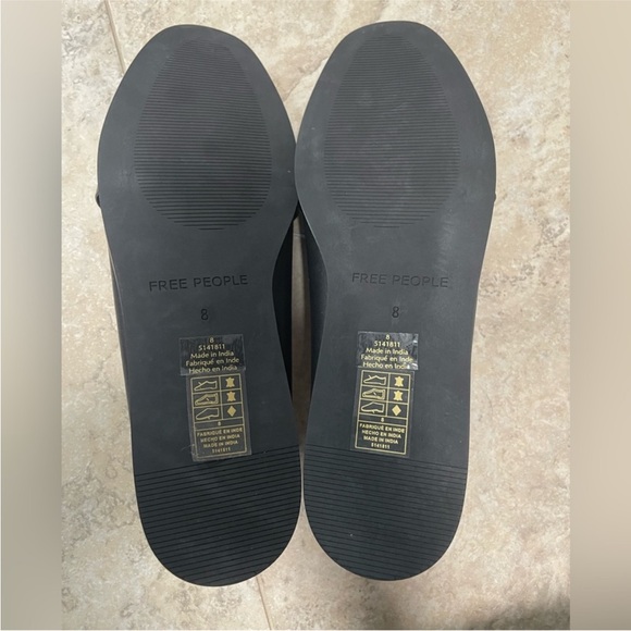 NIB FREE PEOPLE Mania Bow Ballerina Flats Black Leather. Size 8 - Picture 6 of 11